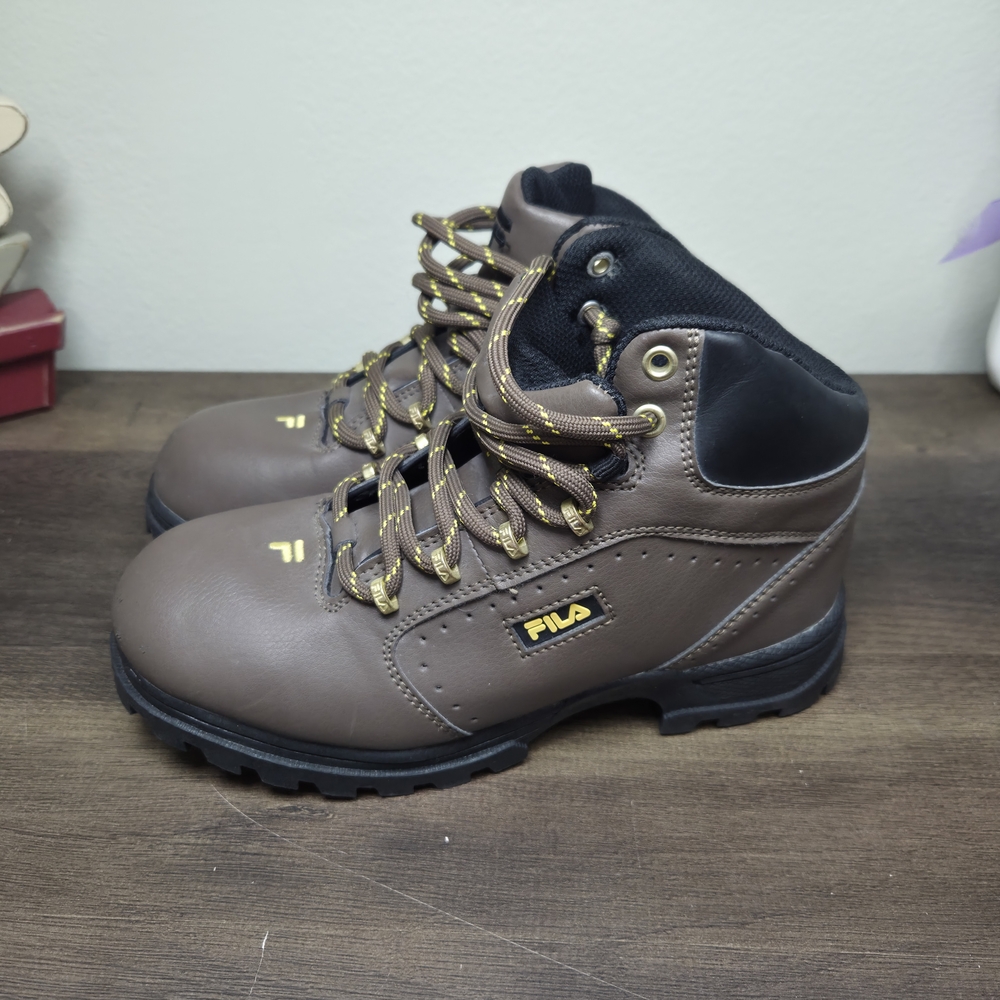 NEW FILA Ravine Dark Brown Hiking Boots Sz 4 For Boys #0049
